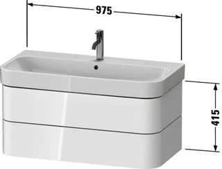 Duravit WTU wh. Happy D.2 Plus 975x415x490mm 2SK, Graphit Supermatt, ohne ES – Bild 4