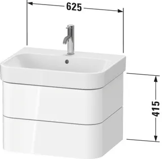 Duravit WTU wh. Happy D.2 Plus 625x415x490mm 2SK, Weiß Hochglanz, ohne ES – Bild 2
