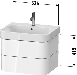 Duravit WTU wh. Happy D.2 Plus 625x415x490mm 2SK, Weiß Hochglanz, ohne ES – Bild 3