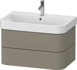 DU WTU wh. Happy D.2 Plus 775x415x490mm 2SK, Steingrau Seidenmatt, ohne ES