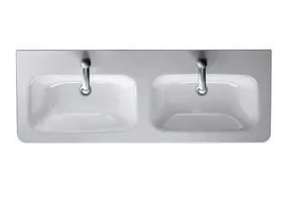 Duravit Doppel-Waschtisch,Möbel-DWT DuraStyle 1300mm m.ÜL, m.HLB, 1 HL je Becken, weiß