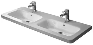 Duravit Doppel-Waschtisch,Möbel-DWT DuraStyle 1300mm m.ÜL, m.HLB, 1 HL je Becken, weiß – Bild 3