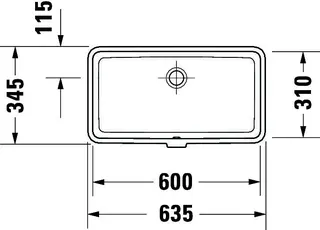 Duravit Einbauwaschtisch Vero Air 600 mm EB v.unten, m.ÜL, o.HLB, weiß – Bild 5