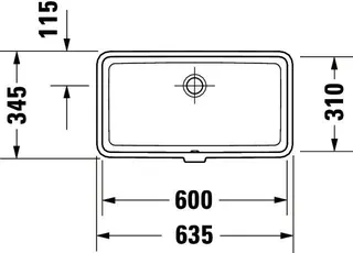 Duravit Einbauwaschtisch Vero Air 600 mm EB v.unten, m.ÜL, o.HLB, weiß – Bild 4
