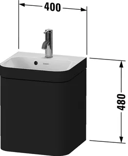 Duravit WTU m. Happy D.2 Plus 480x400x360mm 1 Tür r., 1 HL, Graphit Supermatt – Bild 2