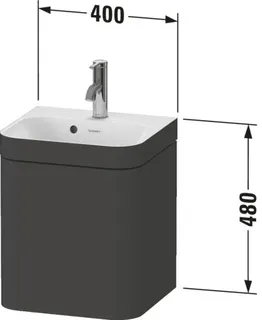 Duravit WTU m. Happy D.2 Plus 480x400x360mm 1 Tür r., 1 HL, Graphit Supermatt – Bild 3