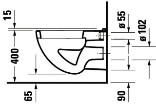 Duravit Wand-WC D-Code 540 mm Flachspüler, weiß, HYG – Bild 2