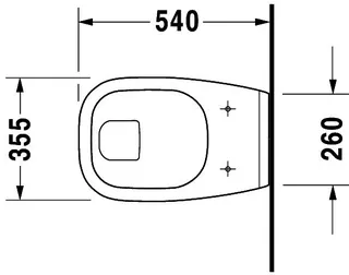 Duravit Wand-WC D-Code 540 mm Flachspüler, weiß, HYG – Bild 4