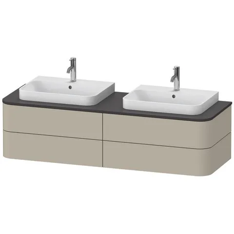 Duravit WTU HappyD2+ wandh.,408x1600x550mm 4Schubk., BP b., taupe seidenm.f.ASB