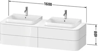 Duravit WTU HappyD2+ wandh.,408x1600x550mm 4Schubk.,BP b.,steingrau seidenm.f.ASB – Bild 2