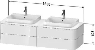 Duravit WTU HappyD2+ wandh.,408x1600x550mm 4Schubk.,BP b.,steingrau seidenm.f.ASB – Bild 3
