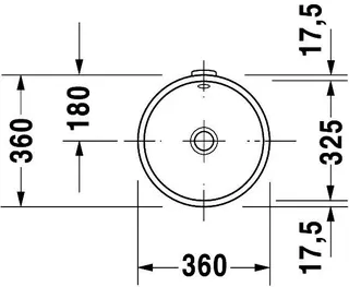 Duravit Einbauwaschtisch Architec 325 mm EB v.u.,m.ÜL,o.HLB,u.glasiert,weiß – Bild 2