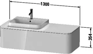 Duravit WTU HappyD2+ wandh.,354x1300x550mm 1Auszug,BP l.,mediterrane eiche f.ASB – Bild 3