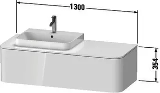 Duravit WTU HappyD2+ wandh.,354x1300x550mm 1Auszug,BP l.,mediterrane eiche f.ASB – Bild 2