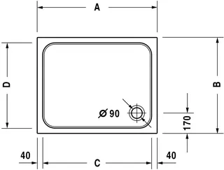 Duravit D-Code Duschwanne, 1200x900x85 mm, Weiß, Sanitäracryl, Antislip – Bild 4
