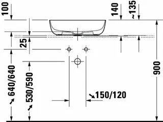 Duravit Aufsatzbecken Luv 500x350mm geschl.,o.ÜL,o.HLB,weiß/weiß sdm.,WGL – Bild 5