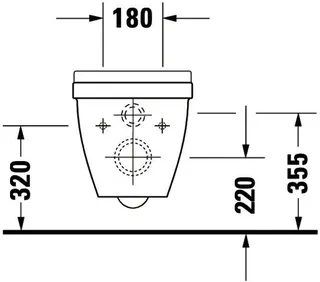 Duravit Wand-WC Starck 3 Comfort 545 mm Tiefspüler, Sitzhöhe +50 mm, weiß WG – Bild 5