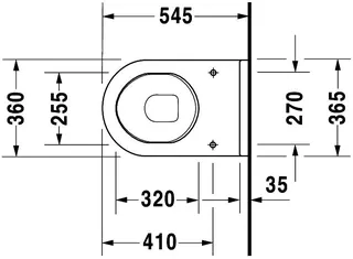 Duravit Wand-WC Starck 3 Comfort 545 mm Tiefspüler,Sitzhöhe +50 mm,weiß,HYG – Bild 4