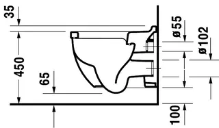 Duravit Wand-WC Starck 3 Comfort 545 mm Tiefspüler,Sitzhöhe +50 mm,weiß,HYG – Bild 5