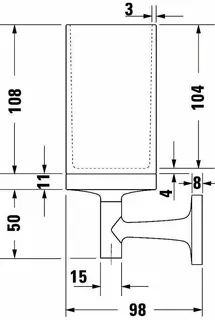 Duravit Starck T Zahnputzbecher, Chrom, Akzentfarbe: Wß Matt, 65x98x173 , Glas, – Bild 2