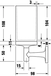 Duravit Starck T Zahnputzbecher, Chrom, Akzentfarbe: Wß Matt, 65x98x173 , Glas, – Bild 5