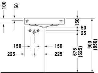 Duravit Eck-Waschtisch Architec 635 mm o.ÜL,m.HLB,HL li.,HL-Vst.re.,weiß – Bild 4