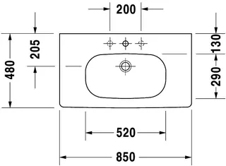 Duravit Möbelwaschtisch D-Code Med 850 mm ohne ÜL, mit HLB, 1 HL, weiß – Bild 2