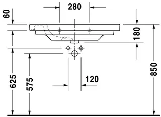 Duravit Möbelwaschtisch D-Code Med 850 mm ohne ÜL, mit HLB, 1 HL, weiß – Bild 4