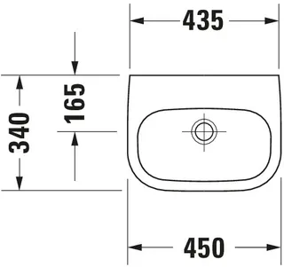 Duravit Handwaschbecken D-Code Med 450 mm ohne ÜL, mit HLB, ohne HL, weiß – Bild 2