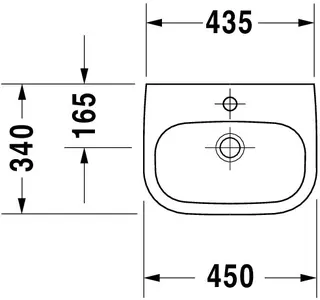 Duravit Handwaschbecken D-Code Med 450 mm ohne ÜL, mit HLB, ohne HL, weiß – Bild 4