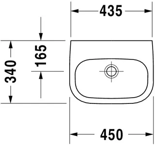 Duravit Handwaschbecken D-Code Med 450 mm ohne ÜL, mit HLB, ohne HL, weiß – Bild 5