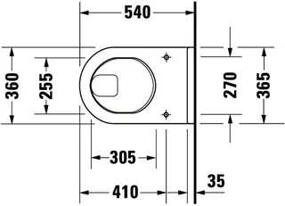 Duravit Wand-WC Starck 3 540 mm Flachspüler, weiß, HYG – Bild 5