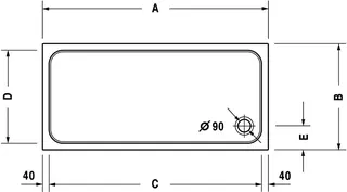 Duravit D-Code Duschwanne, Rechteckig, 1800x900x85 mm, Weiß, Sanitäracryl – Bild 4