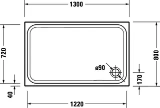 Duravit D-Code Duschwanne, 1300x800x85 mm, Weiß, Sanitäracryl, Antislip – Bild 2
