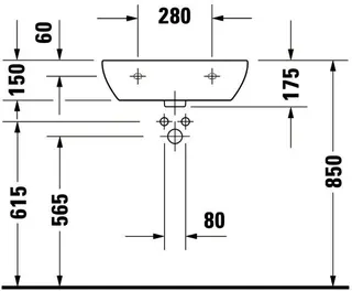Duravit Waschtisch D-Code Med 550 mm ohne ÜL, mit HLB, ohne HL, weiß – Bild 4