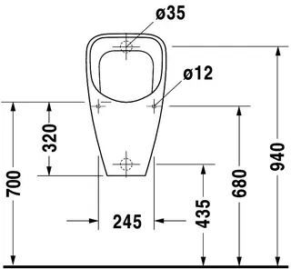 Duravit Design Classics Urinal Dura+, Zul.v.h absaugend, o.Deckel, o.Fliege, weiß – Bild 4