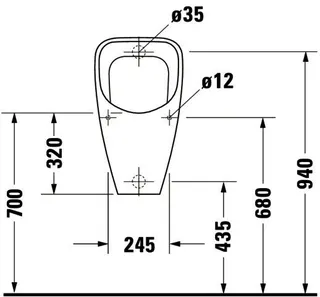 Duravit Design Classics Urinal Dura+, Zul.v.h absaugend, o.Deckel, o.Fliege, weiß WG – Bild 3