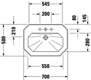 Duravit Waschtisch 1930 700 mm mit ÜL, mit HLB, 1 HL, weiß WonderGliss – Bild 4