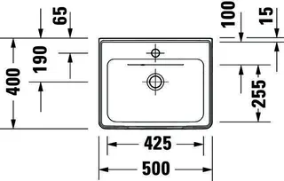 Duravit Handwaschbecken D-Neo wandh. 500mm weiß hochglanz, mit Überlauf – Bild 4