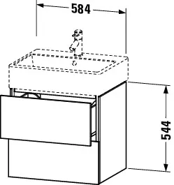 Duravit Waschtischunterbau wandh. L-Cube LC6275 Eiche (Terra) 459x584x544mm 2Sk. – Bild 2