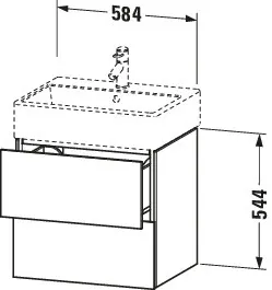 Duravit Waschtischunterbau wandh. L-Cube LC6275 Eiche (Terra) 459x584x544mm 2Sk. – Bild 3