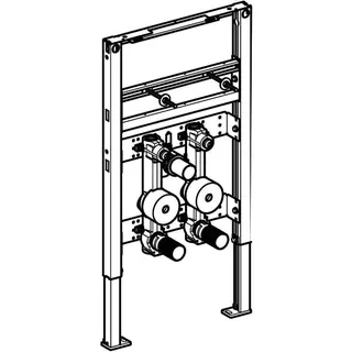 Geberit Duofix Element für Waschtisch, 82-98cm Standarmatur, 2 WZ-Strecken, UP-KH – Bild 3