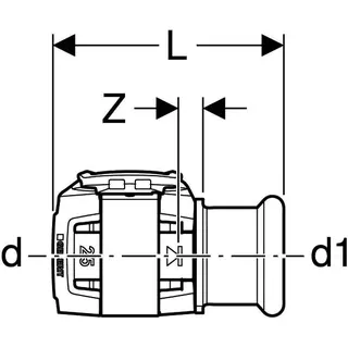 FlowFit Übergang auf Geberit Mapress mit Pressmuffe, edst., d40-d35 – Bild 4