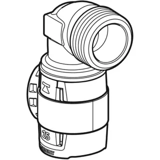 Geberit FlowFit Übergangsbogen 90Gr mit AG RG, d20-R3/4, lang – Bild 3