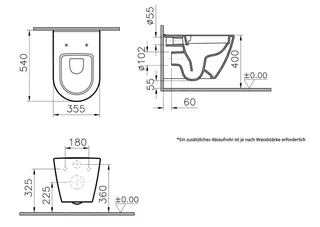 sanibel 3001-Wand-Tiefspülklosett PLUS spülrandl S-Flush CLEAN verd Bef rd weiß – Bild 4