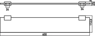 Emco Ablage loft 13360 Glasteil satiniert 600mm schw – Bild 2