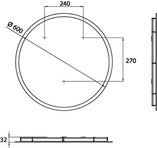 Emco Lichtspiegel pure+ 10606 umlaufende Mattierung 600mm – Bild 2
