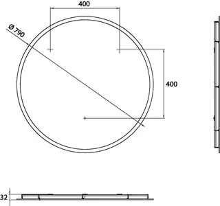 Emco Lichtspiegel pure+ 10808 umlaufende Mattierung 790mm – Bild 2