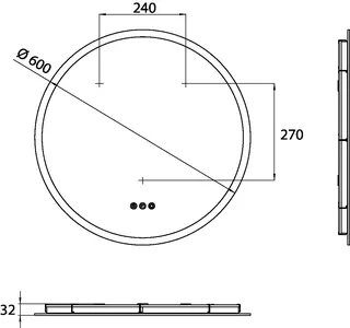 Emco Lichtspiegel pure++ 30606 mit 3 Touchsensoren 600mm – Bild 3