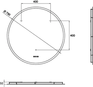 Emco Lichtspiegel pure++ 30808 mit 3 Touchsensoren 790mm – Bild 3